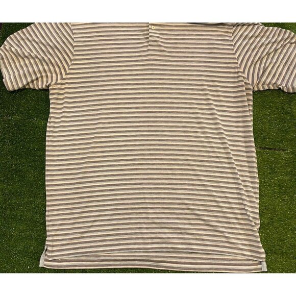 Peter Millar shirt mens large gray white golf polo short sleeve thin lyocell 6 - Picture 5 of 10